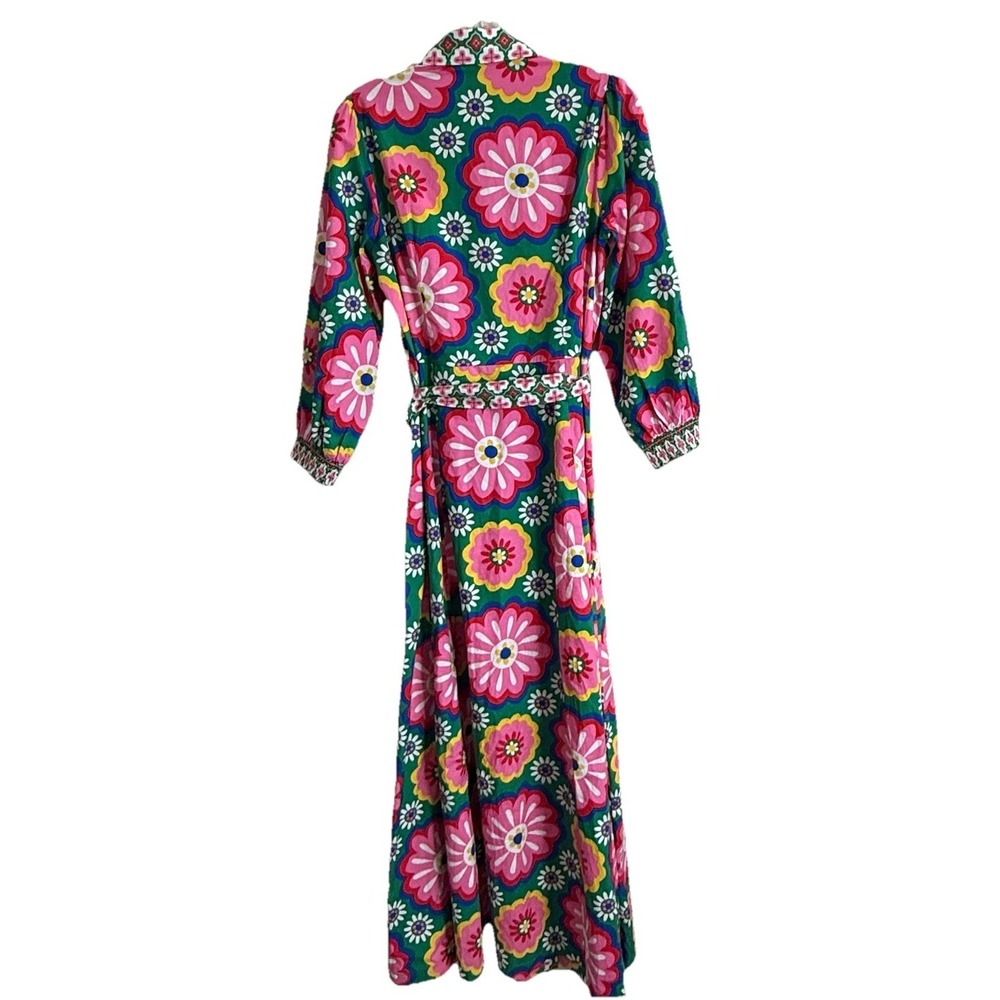 Boden Clara Cotton Maxi Shirt Dress US 8 Pink Flower Power Barbiecore Brand NEW - Picture 11 of 11